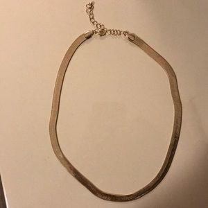 Free People Gold Herringbone Necklace, NWOT